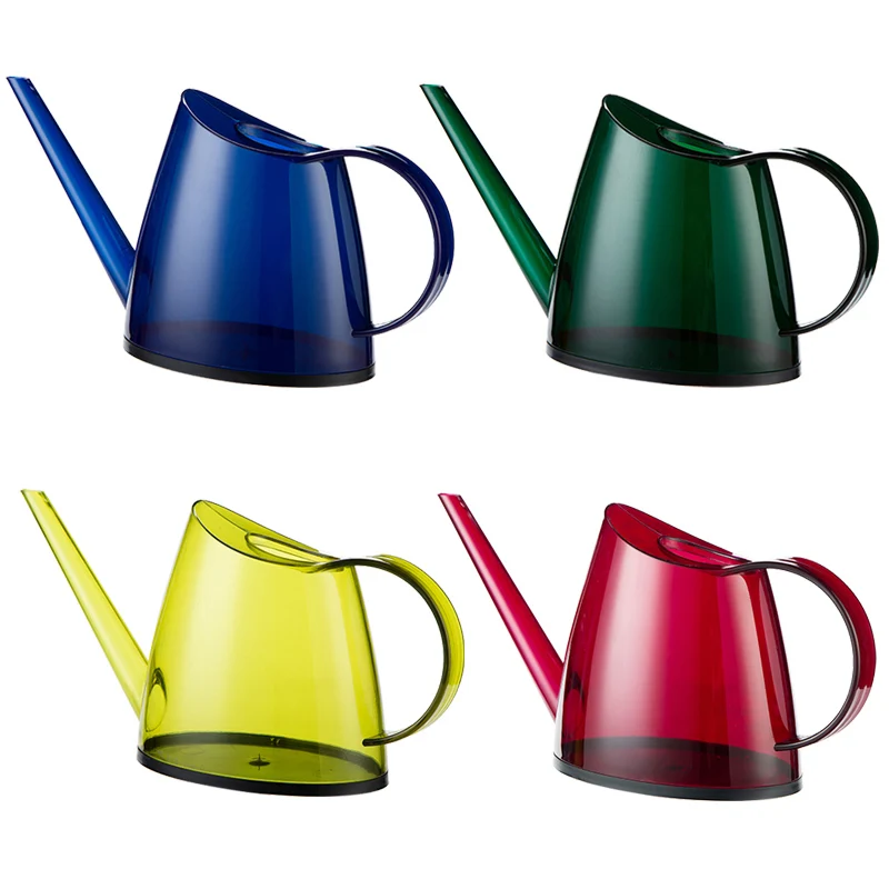 RUIPU 1200ml PS Resin Long Spout Plastic Garden Watering Pot Coloured Glaze Transparent Sprinkling Kettle