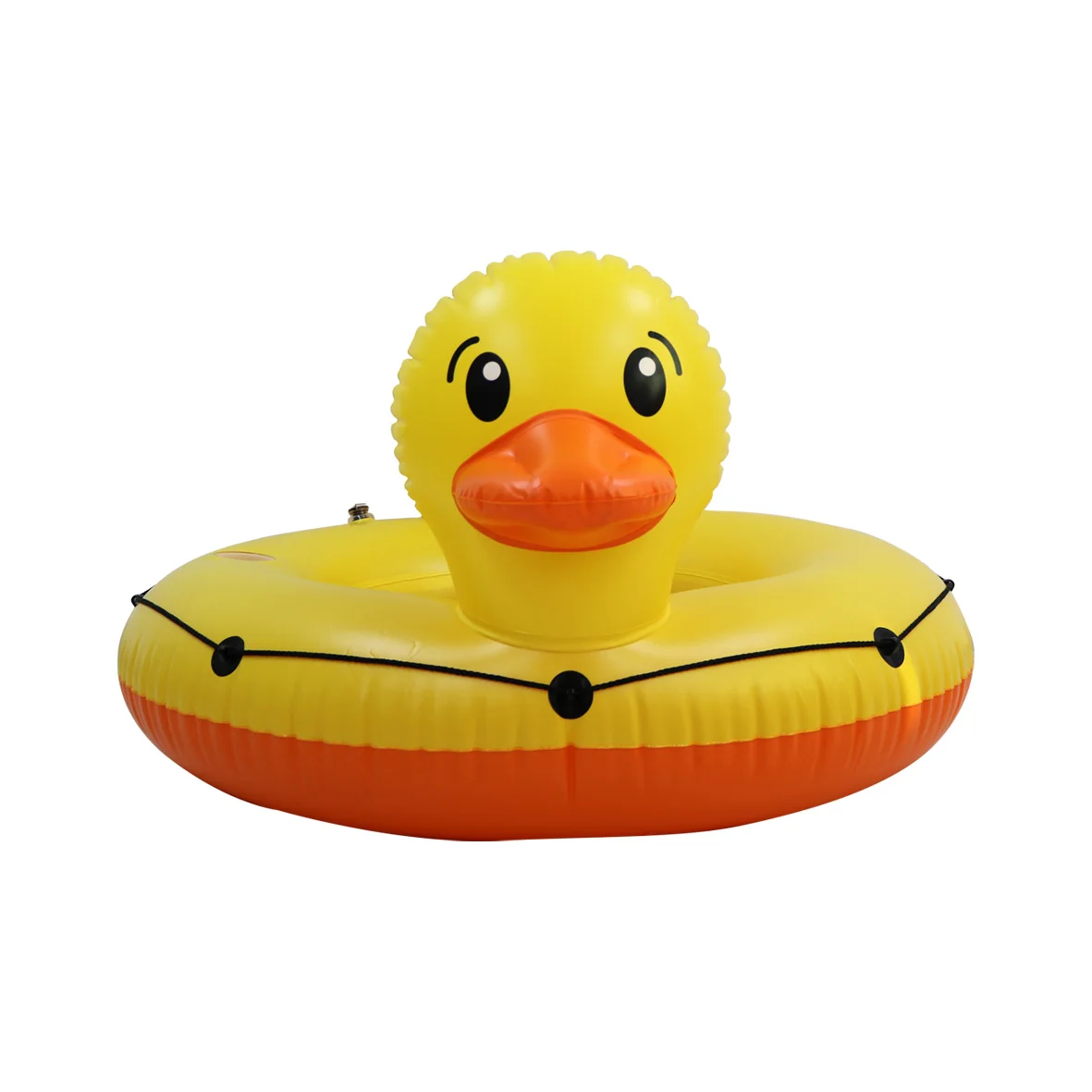 hottest inflatable toys 2022 Factory PVC Customization Inflatable yellow duck river circle Ring Pool Float tube With bottom net
