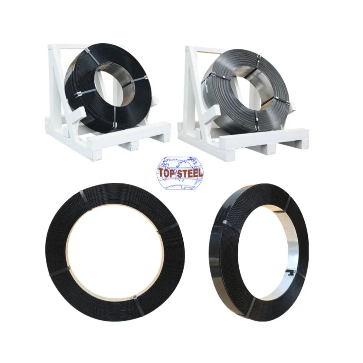 16mm 19 mm  22mm  25mm 32mm 38mm steel strip  black carbon steel strap band coated packaging 32mm x 0.8mm price per kg