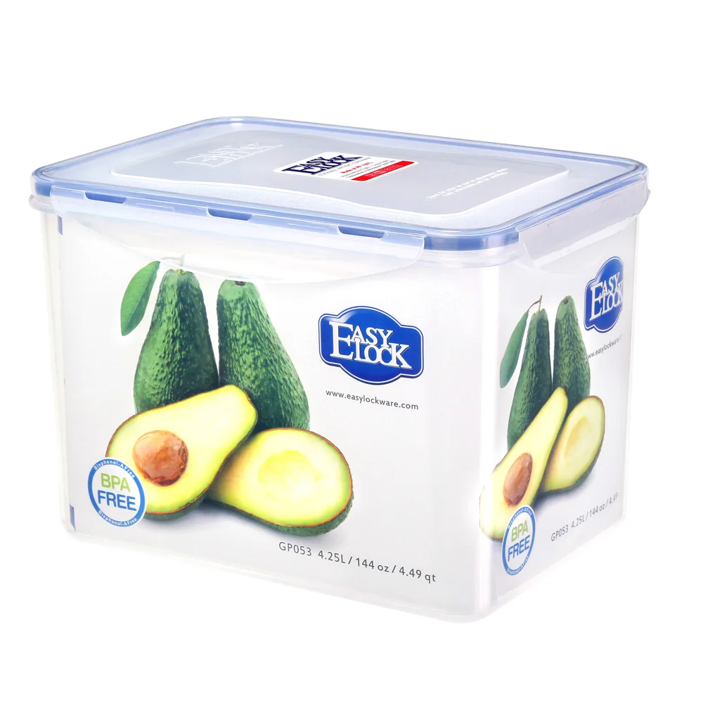 4.25L Airtight commercial freezer stackable transparent pantry big clear dry stackable plastic pet dog food storage bin with lid