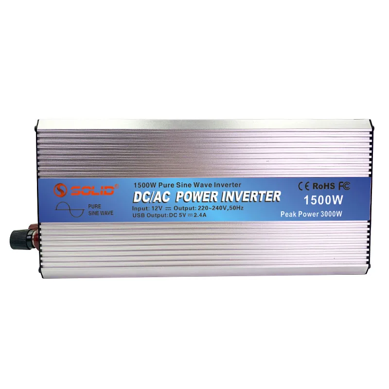 Single Phase Pure Sine Wave Power Inversor 1500 Watts DC 12 24 Volt To AC 110 220 Volt 1500VA 1500W Inverter