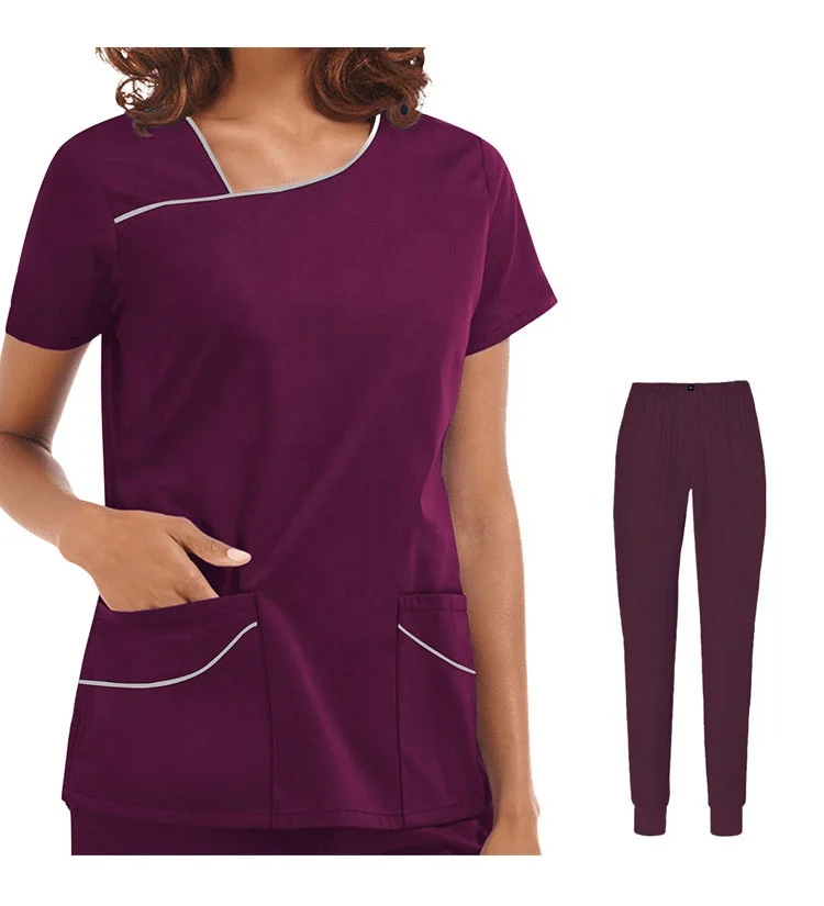 Hot sale fashionable scrub joggers scrubs uniforms sets nurse hospital uniforms set for women