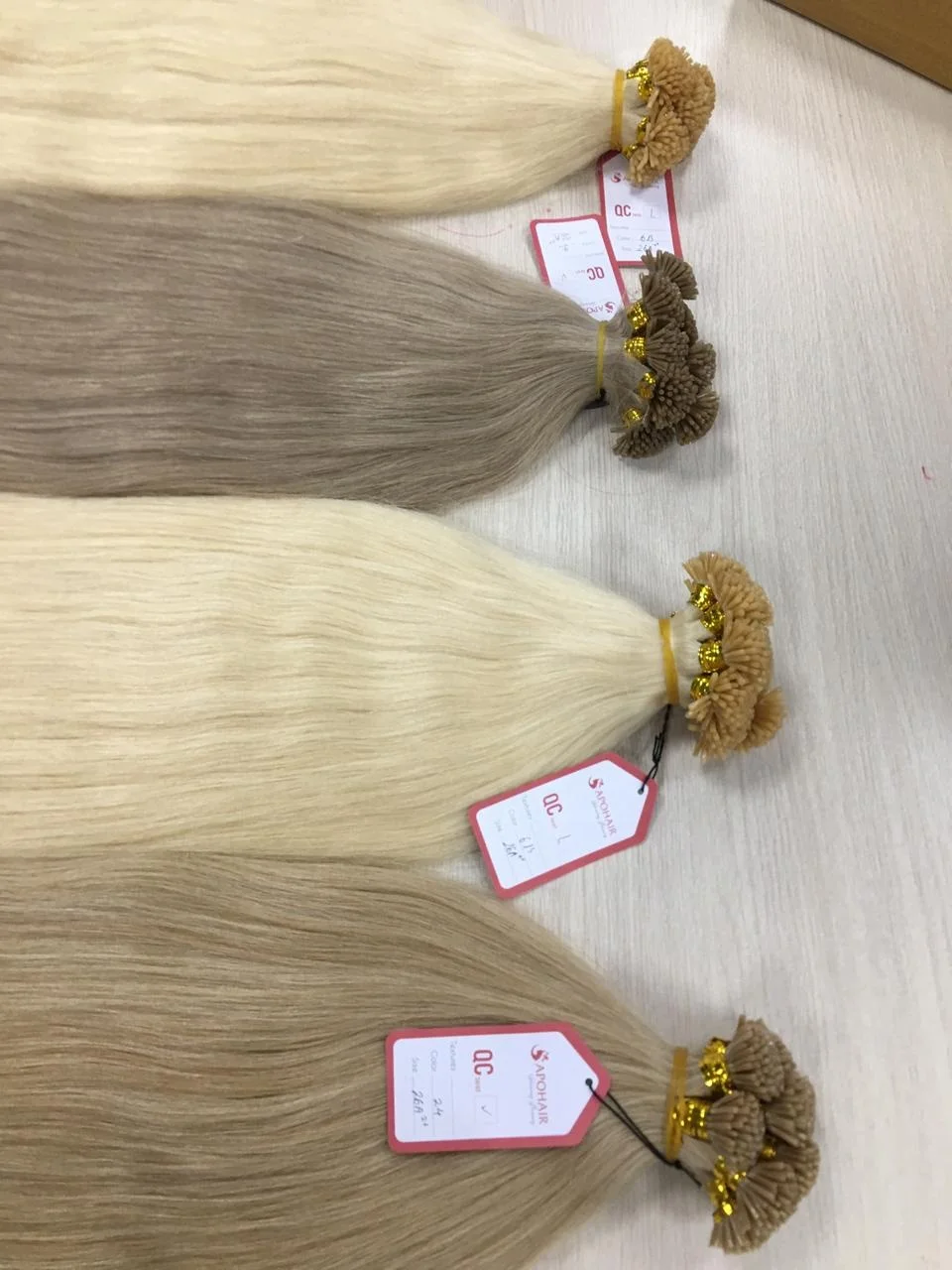  100% натуральные человеческие волосы для наращивания с выравненной кутикулой глубокие кудрявые и фронтальные кератин блонд белый цвет