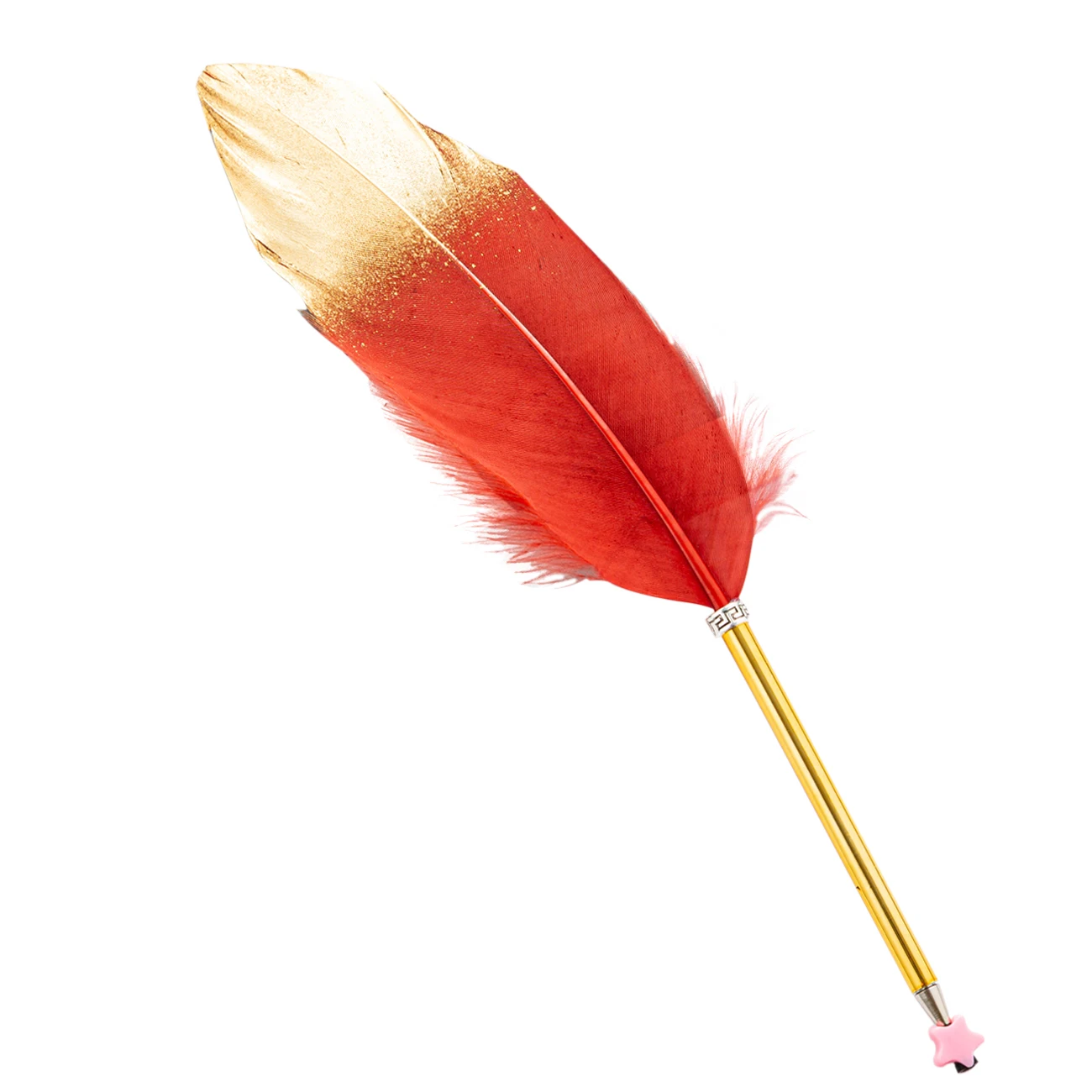 Custom LOGO Rose Gold Special Quill Feather Ballpoint Pen