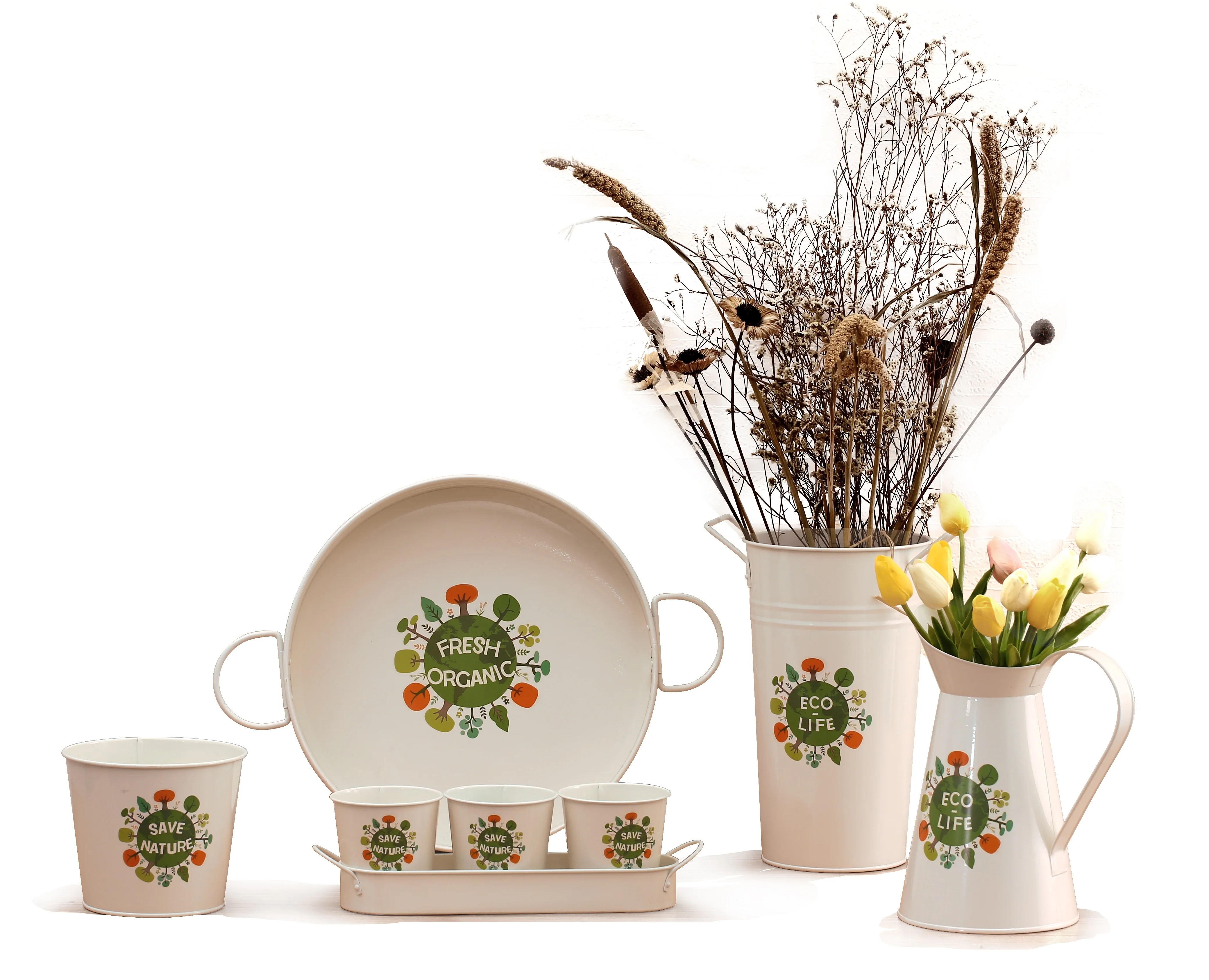 Colorful Powder Coating Mini Metal Flower Pot