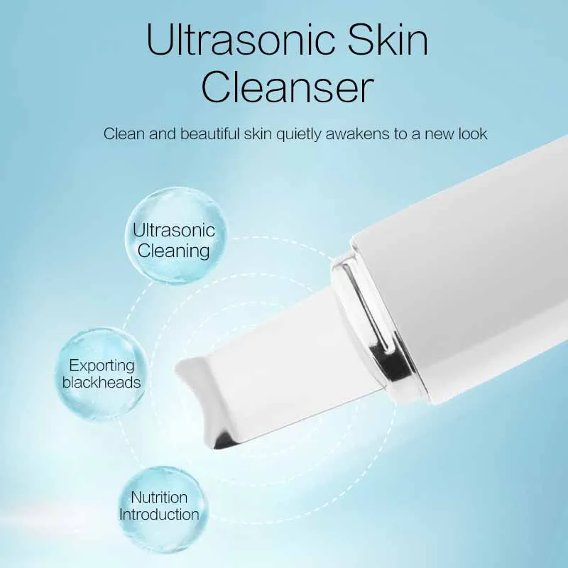 Portable Electric Facial Dead Skin Peeling Machine Professional Sonic Face Cleaning Spatula Ultrasonic Skin Scrubber