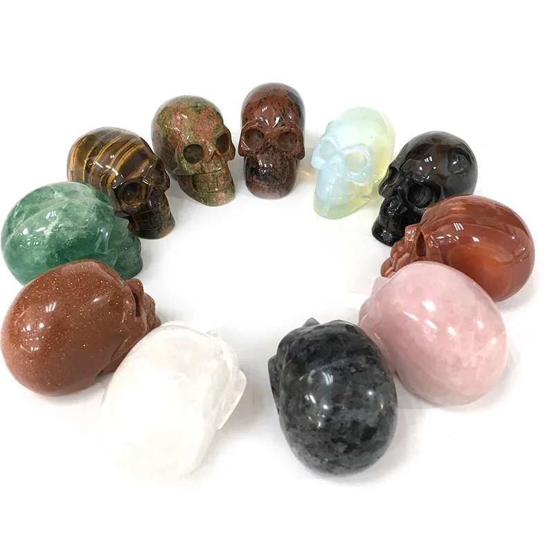 Оптовая продажа, модель черепа человека с натуральным прозрачным кварцевым кристаллом 3 дюйма