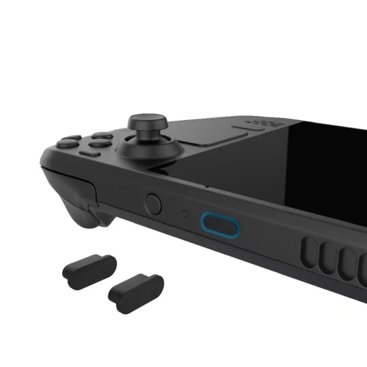 Protective Kit Set for Steam Deck Console Dust Plug Button Touchpad Sticker Silicone Thumbsticks Grips