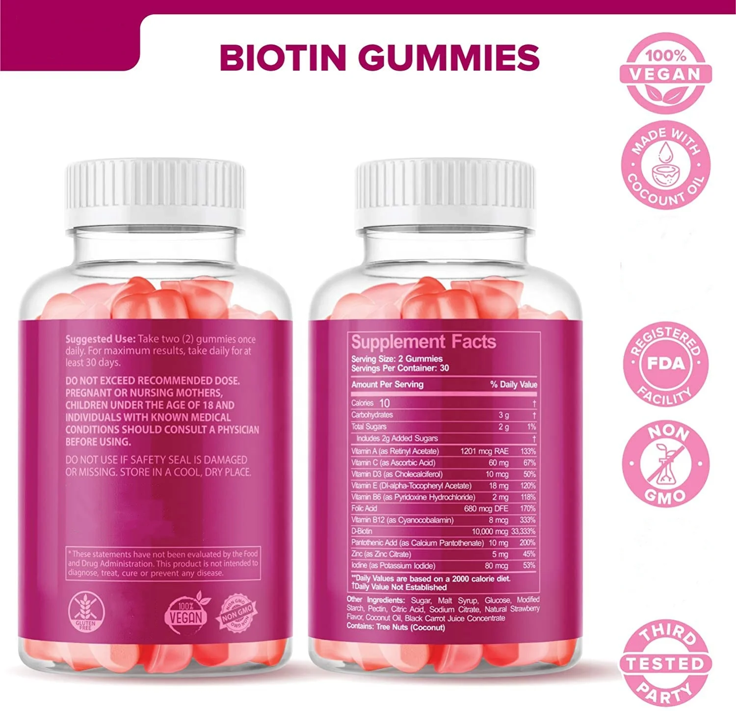Hot Selling Biotin Gummies Vitamin Collagen gummies Supplement for Hair Skin Nail Growth