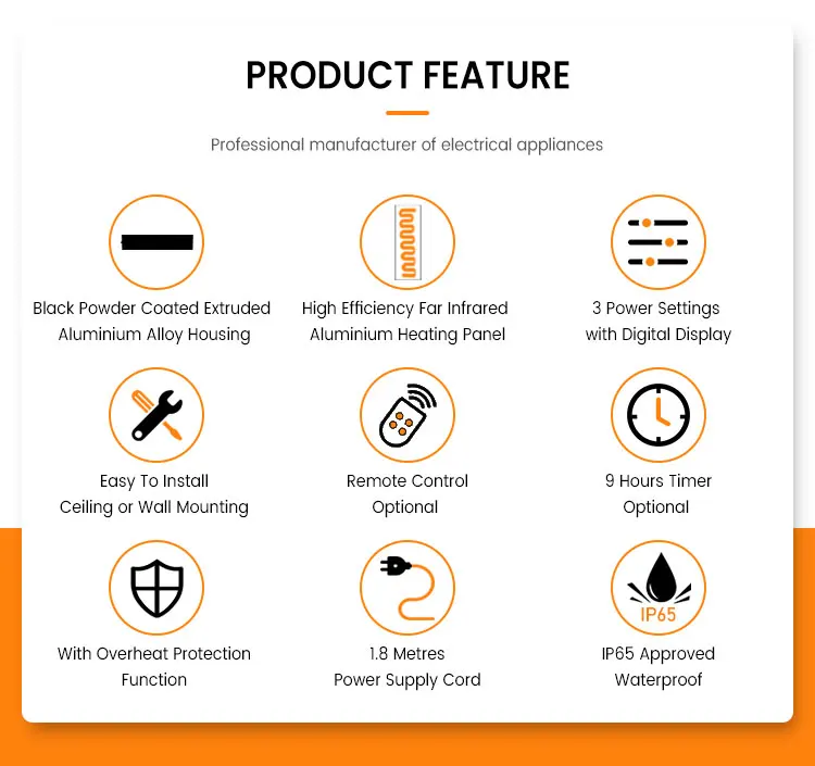 Оптовая продажа, зимний тепловой углеродный садовый электрический обогреватель для внутреннего дворика, инфракрасный обогреватель