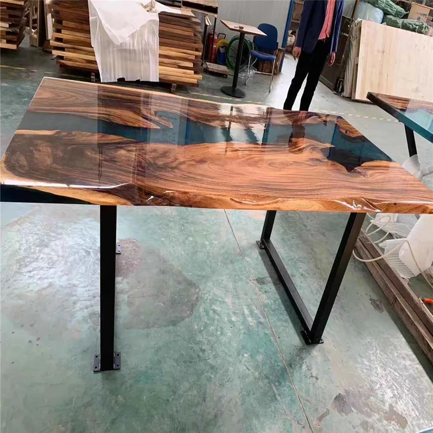 High Quality clear crystal table epoxy resin top resin wood dining table epoxy resin