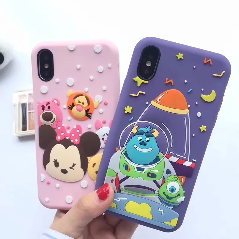 Cute 3D cartoon soft phone case can be customized printing silicone protective cover