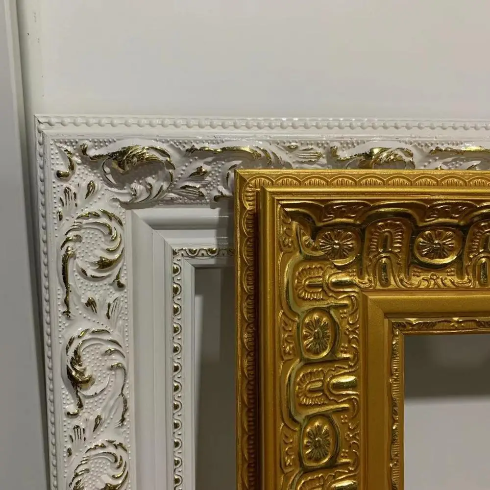 Золотая Серебряная деревянная фоторамка Золотая рамка для декоративного зеркала