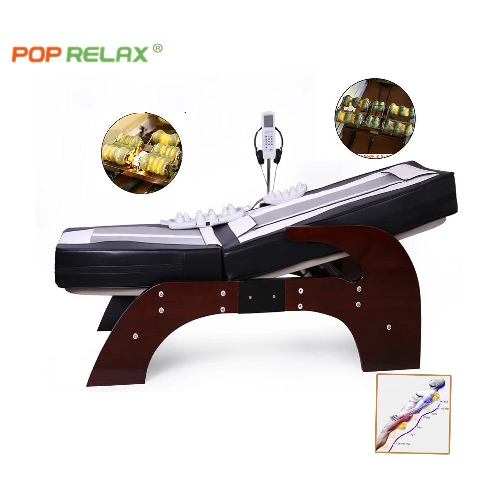 Pop relax far infrared Thermal therapy natural jade massage roller electrical double bed & table