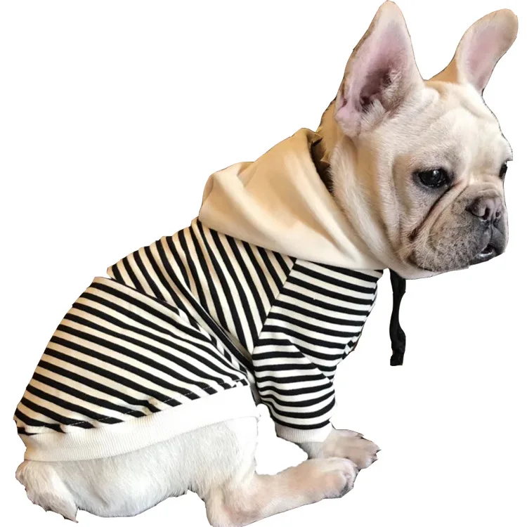
2021 Summer Stripe Breathability French Bulldog Poodle Dachshund Cocker Spaniel Rottweiler Pet Couple Clothes 