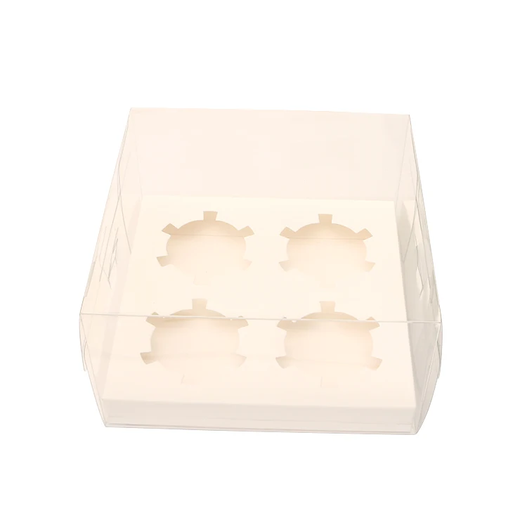 New Hot Items 4 Pack Cupcake Customized Size Pet Cake Cookie Portable Boxes Transparent