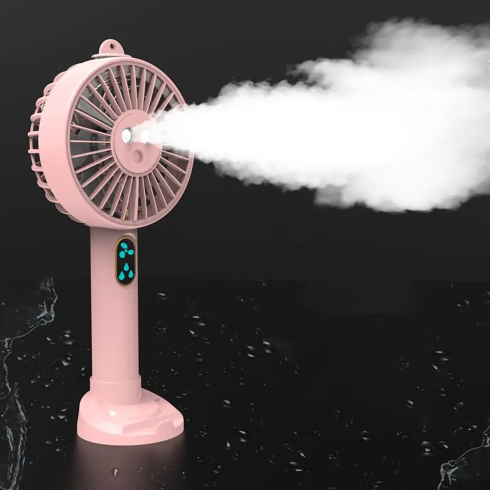 Portable Usb Handheld Ceiling Fan Lash Table Fan Rechargeable Mini Spray Mist Cooling Air  Fan