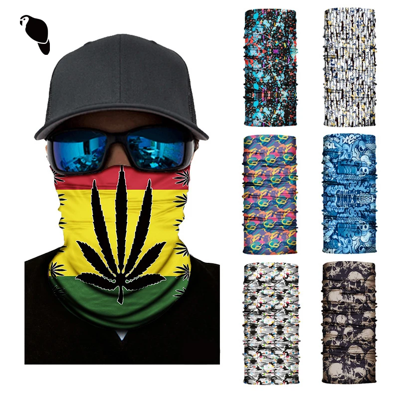 LEO Wholesale Multifunctional Camo custom logo snood neck gaiters Seamless Elastic Head scarf tube bandana