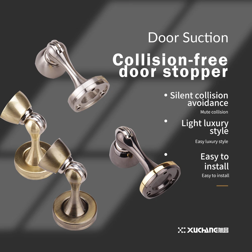 Strong Zinc Alloy Furniture Black BSN Magnetic Door Stopper