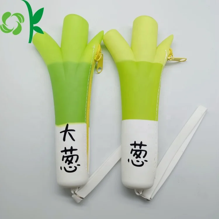  OKSILICONE уникальный силиконовый пенал с зеленым луком кошелек для монет водонепроницаемый на молнии