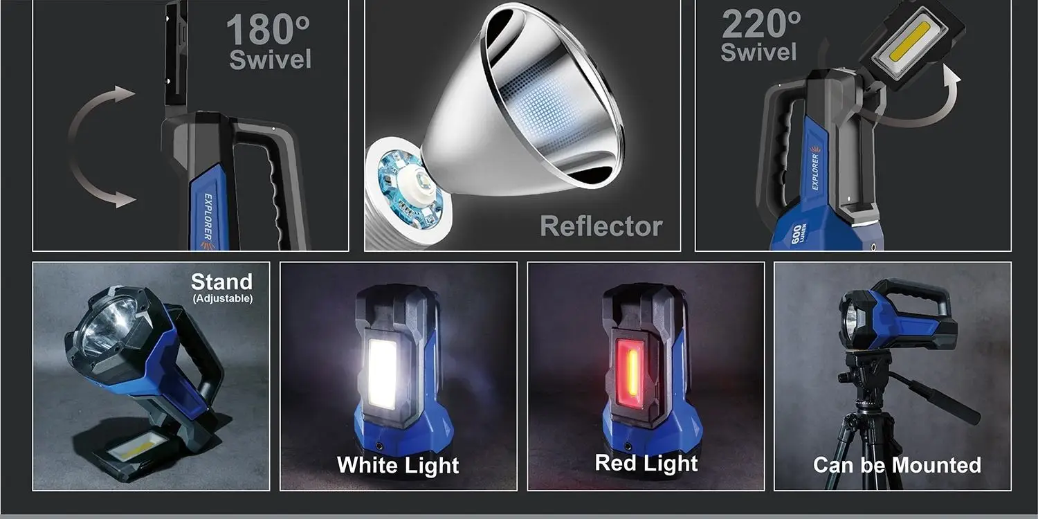 tobys Most Powerful COB Outdoor Led Work Lighting magnet holder Waterproof All In One 1000LM 5W 10W Work Light USB rechargeable