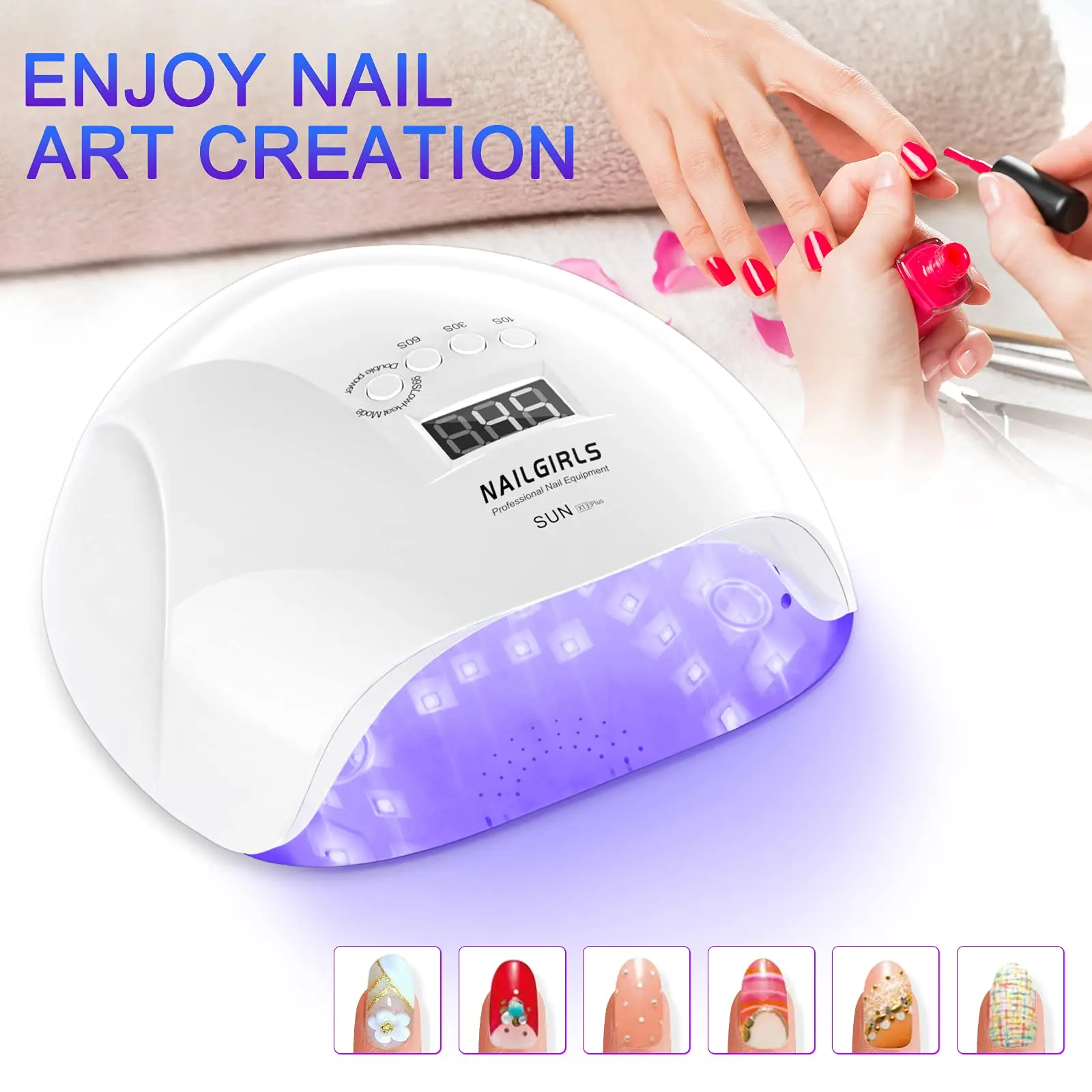 NAILGIRLS UV Nail Lamp Gel Nail Polish 150W UV Light Professional Led Nail Dryer with Metal Base