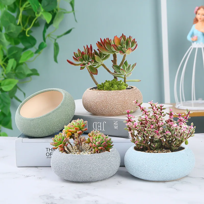 Custom Indoor Small Cactus Succulent Matte Ceramic Planter Pot with Hole