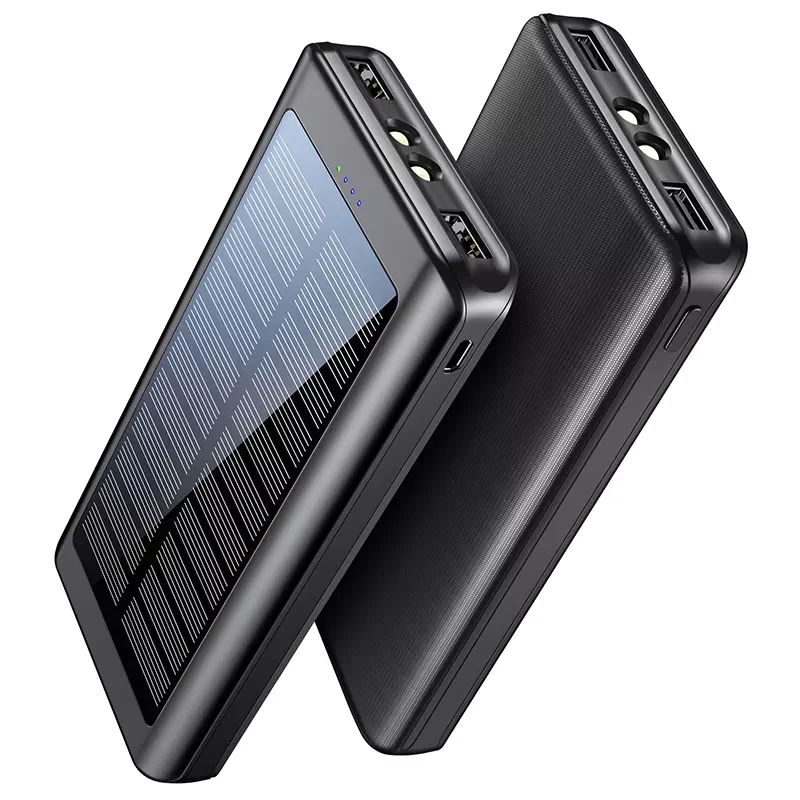Solar Power Bank Hot Trending 30000mAh Double USB 2.1A Ultra Slim Electronics Portable Charger with Flashlight