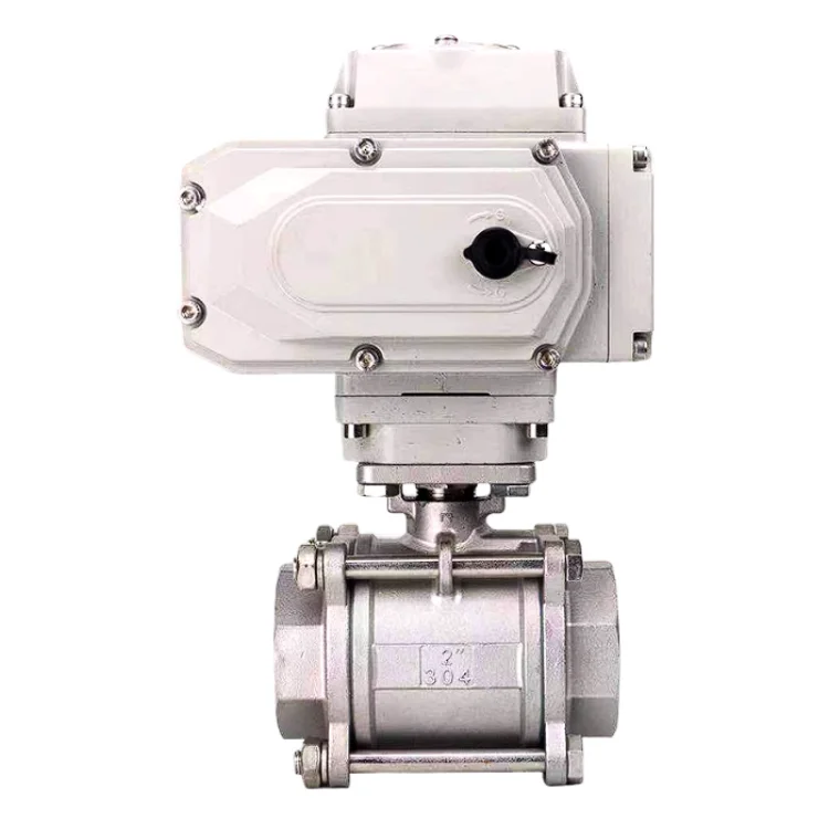 CQATMT Electric Valve Stainless Steel Mini Ball Valve 3 Pieces Ball Valves With Manual Switch