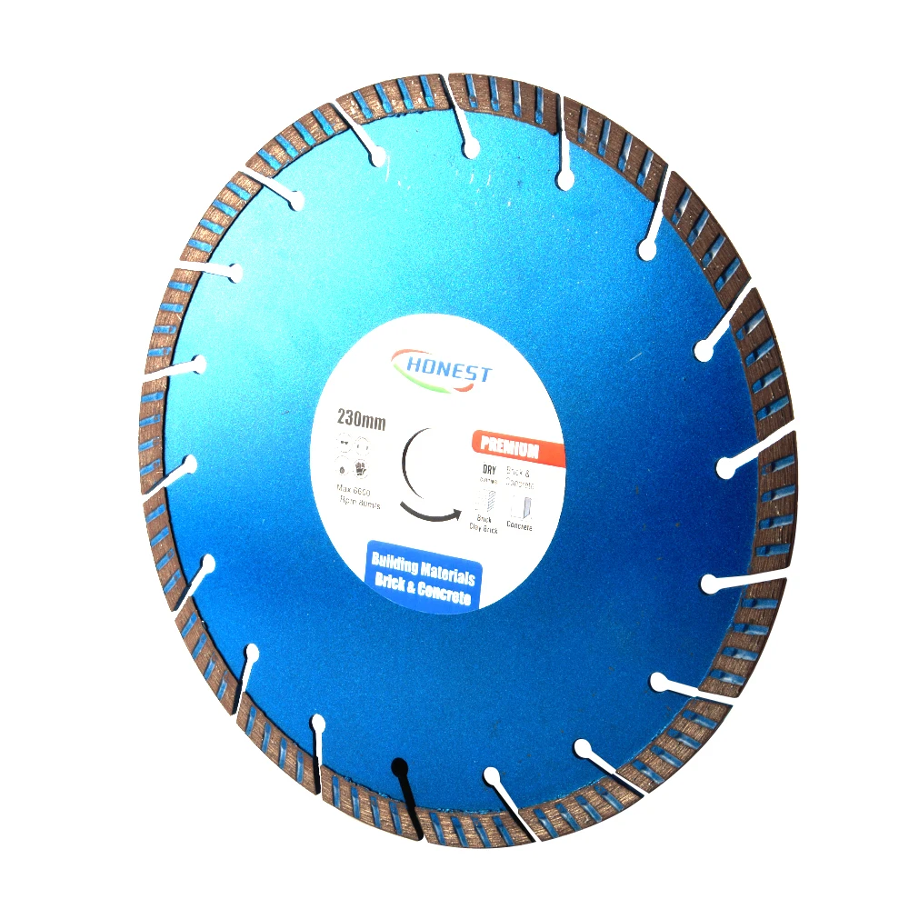 China Manufactur Fast Cut 230mm 9inch Cold Press Sintered Segment Turbo  Diamond Cutting Disc For Concrete Granite Stone