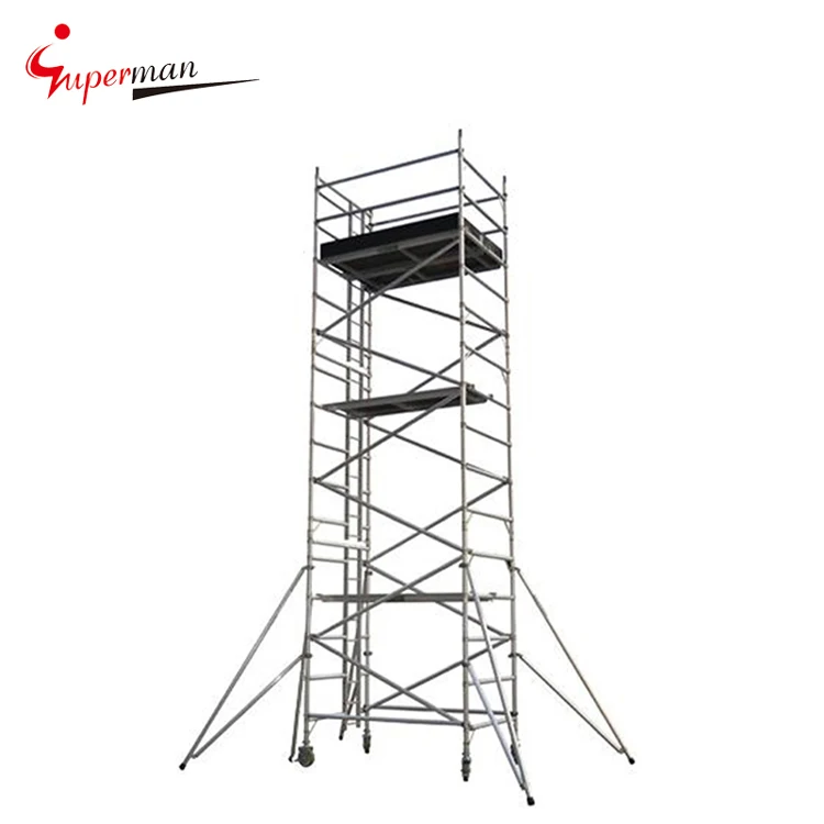 Promotional Price Multi-use Aluminum Mobile Scaffolding Tower System with Ladder and Caster Wheel