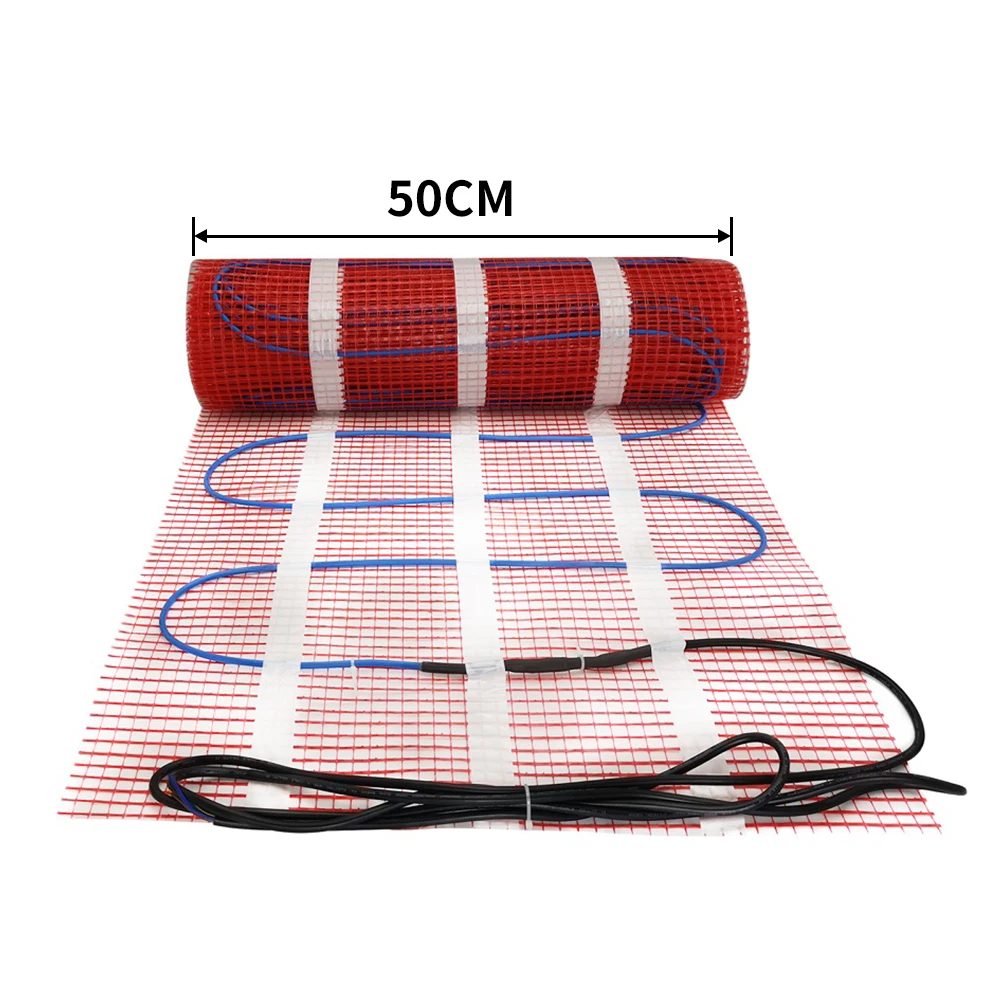 150w/㎡ 50cm Width  0.5㎡ Tile Cement Electric Infrared Heating Floor Cable Electric Warm Mat Twin Conductor Electric Strand Mat