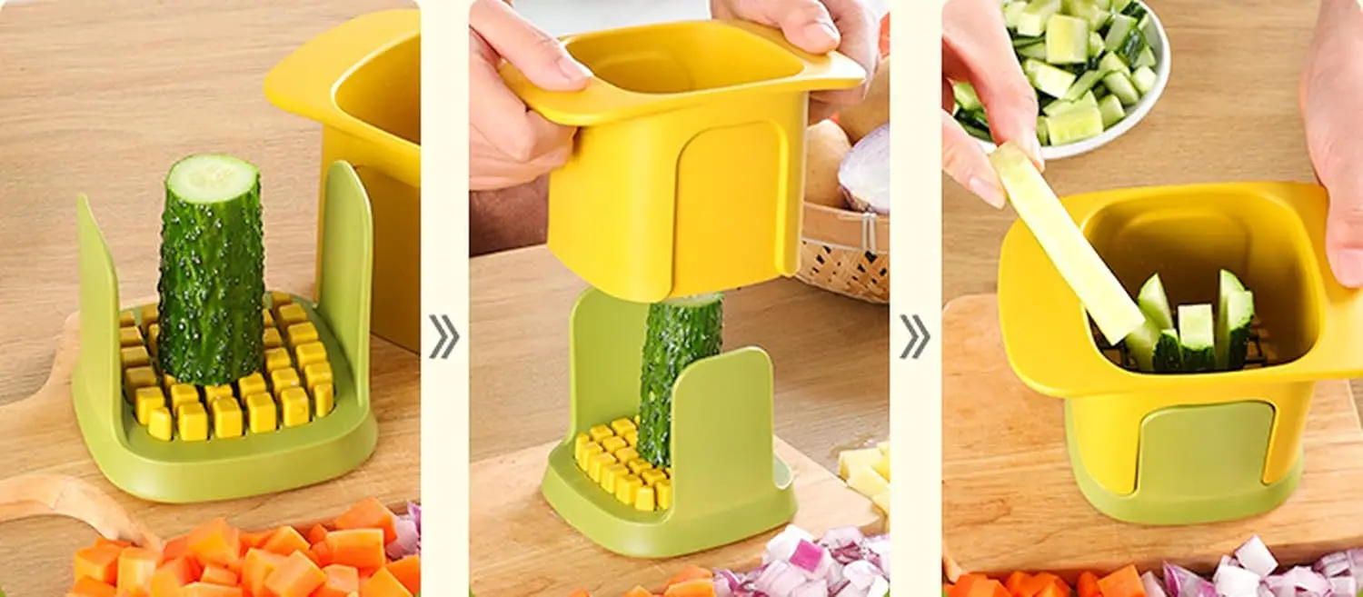 MultiFunctional 2 in 1 Vegetable Cutter Chopper Dicing Slicer Food Chopper Cutter Potato Onions Carrots Cucumbers Kitchen Tool