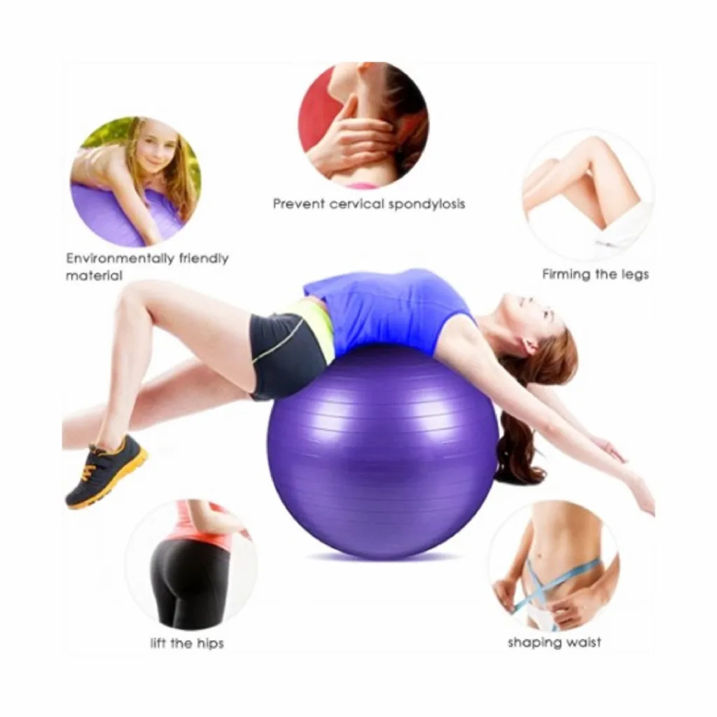 Custom Logo Black De 65 Cm Balance Anti Burst Inflatable Exercise Fitness Yoga Ball