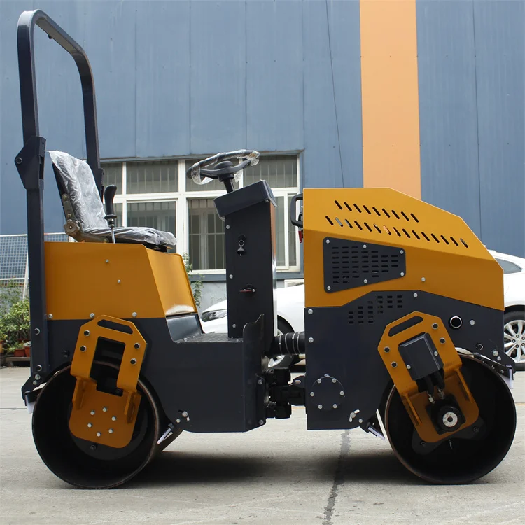 Construction compaction machine, hydraulic vehicle roller, 1-ton 2-ton small double drum vibratory roller