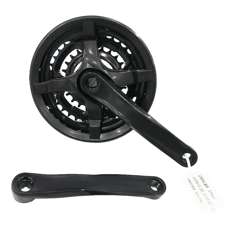 Adjustable 42T/34T/24T Bicycle Crankset with Sprocket Belt Chain Cover 3 Speed Protective Sprocket