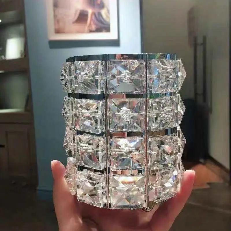 Fashion tools european silver diamond square crystal makeup brush holder