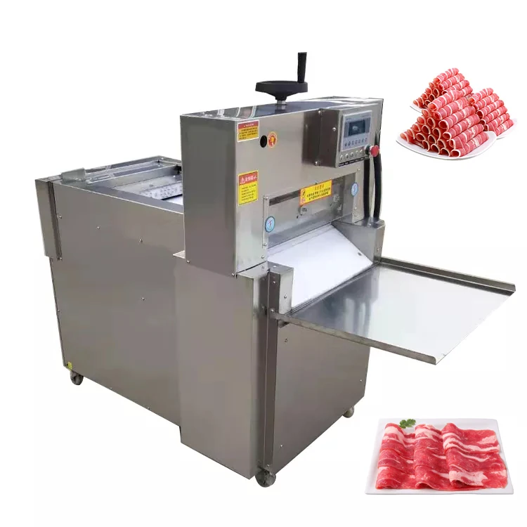 Frozen Beef Roll Slices Cutting Machine|chilled Mutton Slices Chopping Mechanism|freezing Meat Roll Pieces Cutter Sh Meat Slicer