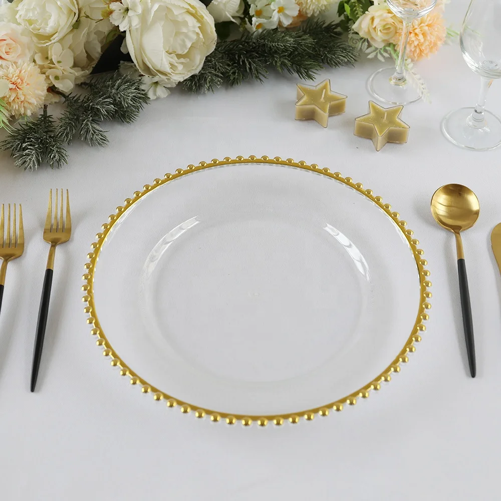Best Seller Luxury Plastic Wedding Disposable Party Dinnerware Charger Plate