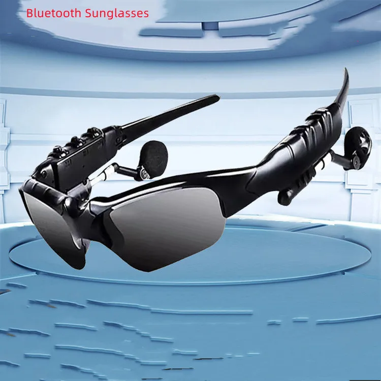 Custom Logo Hot Sell Outdoor Cycling Sports Glasses Wireless Headphones With Microphone Smart Bluetooth Of Headphones Sunglasses
