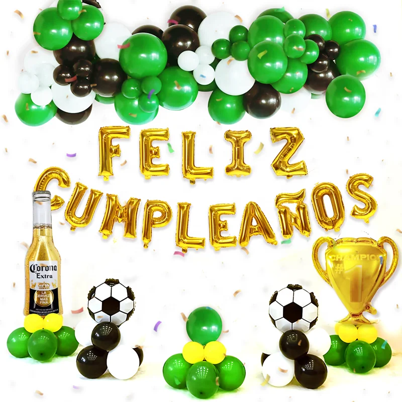 2022 New Football Happy Birthday Banner Balloons Football Theme Birthday Party Decorations Balloon Set For Boys Soccer Fans