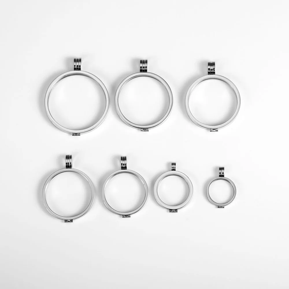 Stainless steel coin and plate holder Bezel Frame Pendants Blank Trays Open Back Jewelry Making
