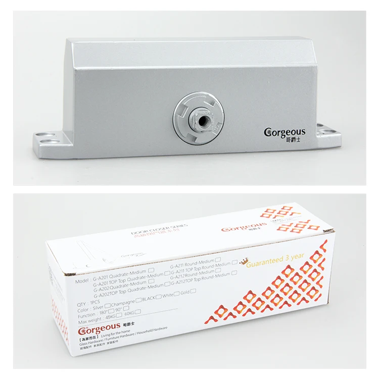 Великолепный современный дизайн Алюминиевый раздвижной рычаг автоматический гидравлический Дверной доводчик 60 кг сверхмощный с огневой оценкой