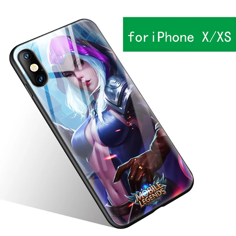 DIY Print mobile legends TPU Glass phone case for iPhone 11 X Phone Cover for Samsung Galaxy S10 A50 A70 Hard Mobile phone case