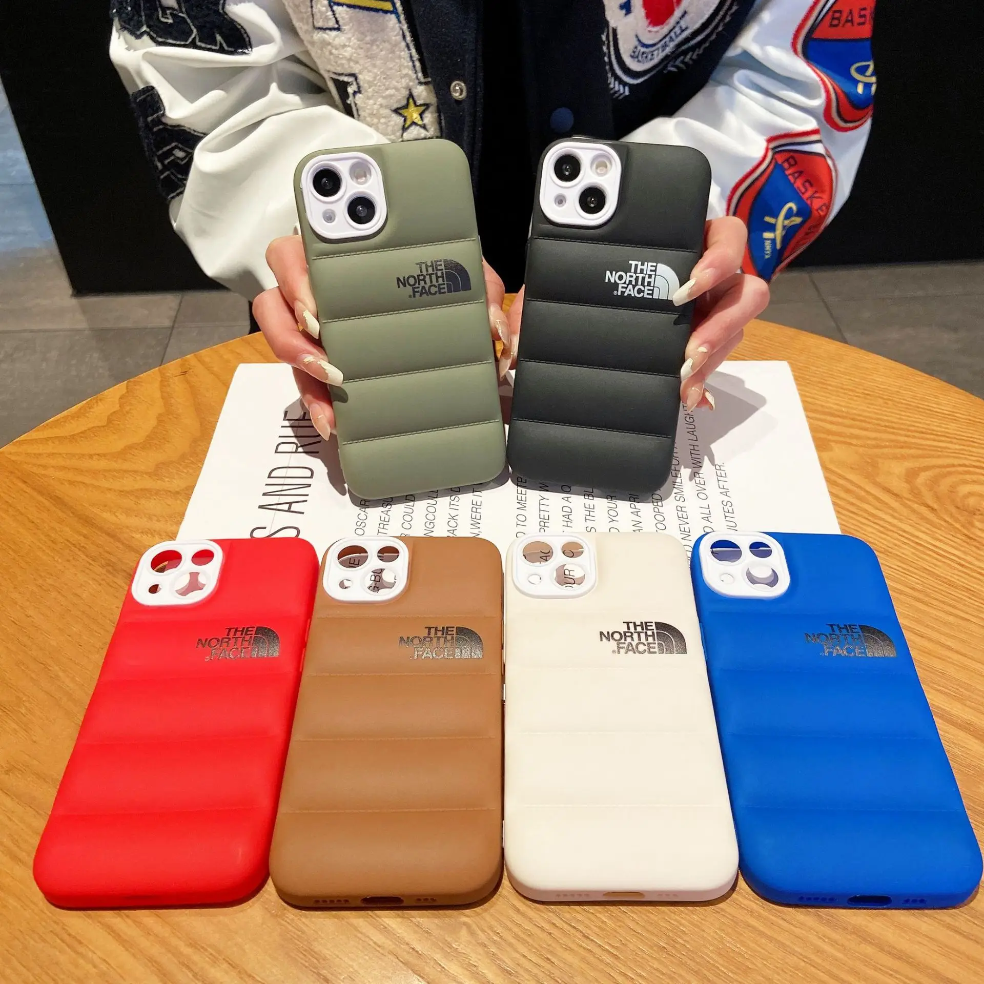 Ins Style North Face Puffier хлопковая куртка ТПУ чехол для сотового телефона iPhone 14 13 12 11 PROMAX X XS XSMAX XR 7P