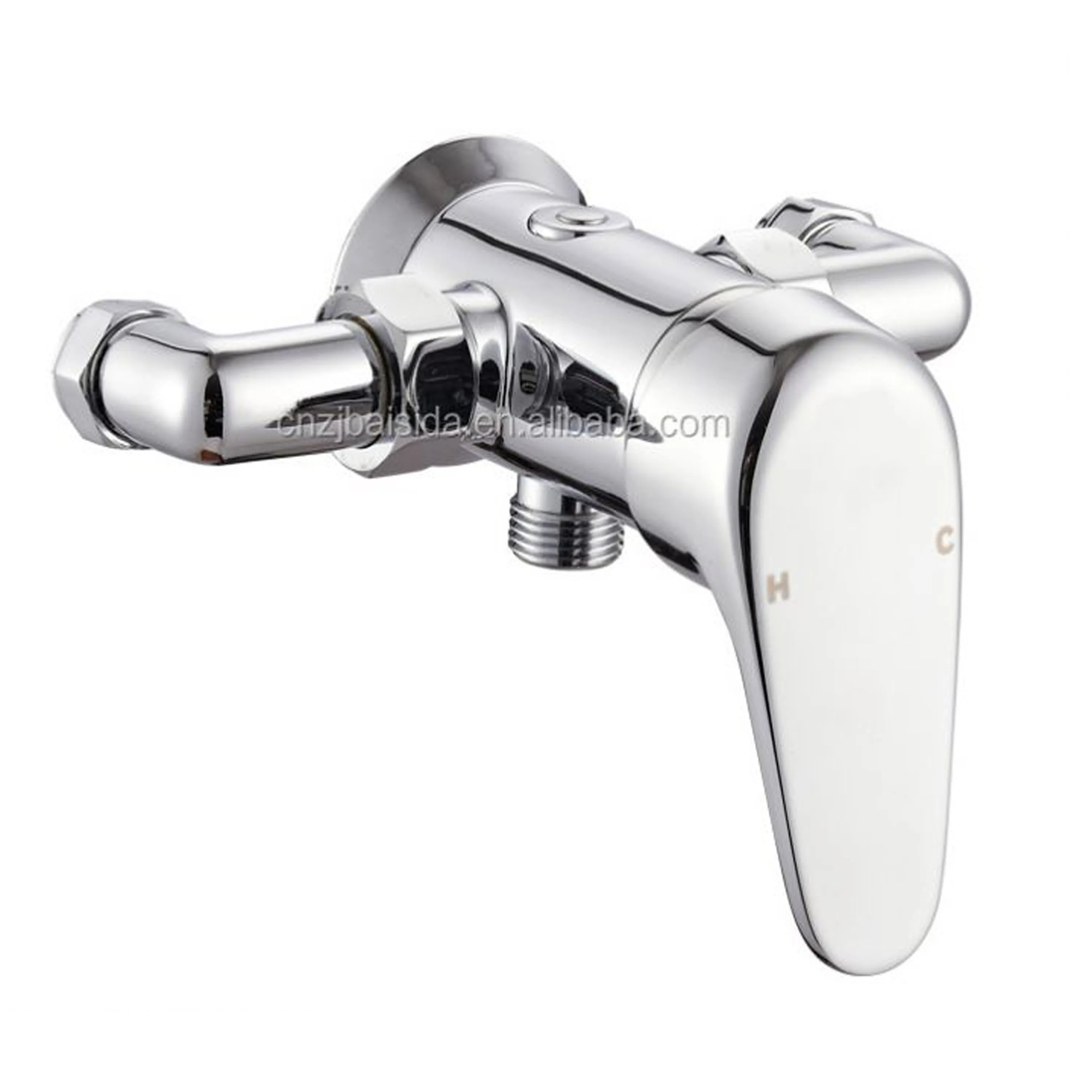 Bathroom Shower Faucet Water Mixer Valve, Chrome Hot Cold Bath Wall Mounted Water Tap Bath Faucet