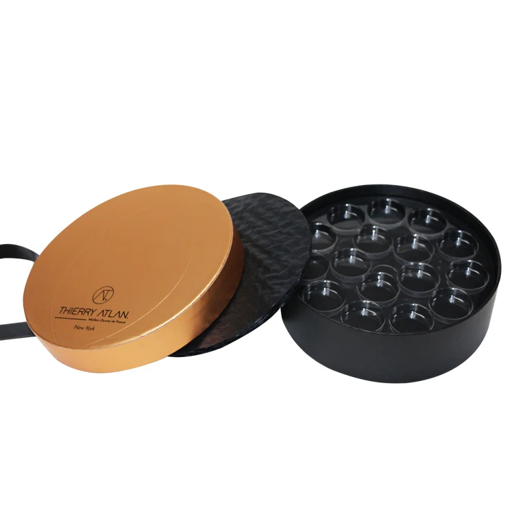 Luxury Round Fancy Paper Boxes For Chocolate With Ribbon Custom Logo Chocolat Schokolade Chocolate Gift Boxes Packaging