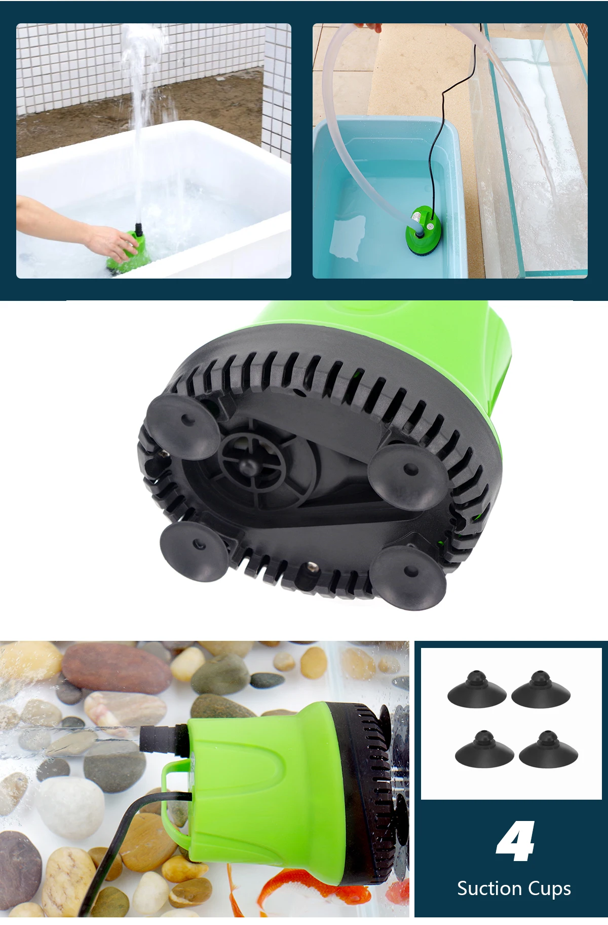 Wholesale price big small ornamental fish tank filter koi pond wave maker aquarium accessories mini decor water pump for home