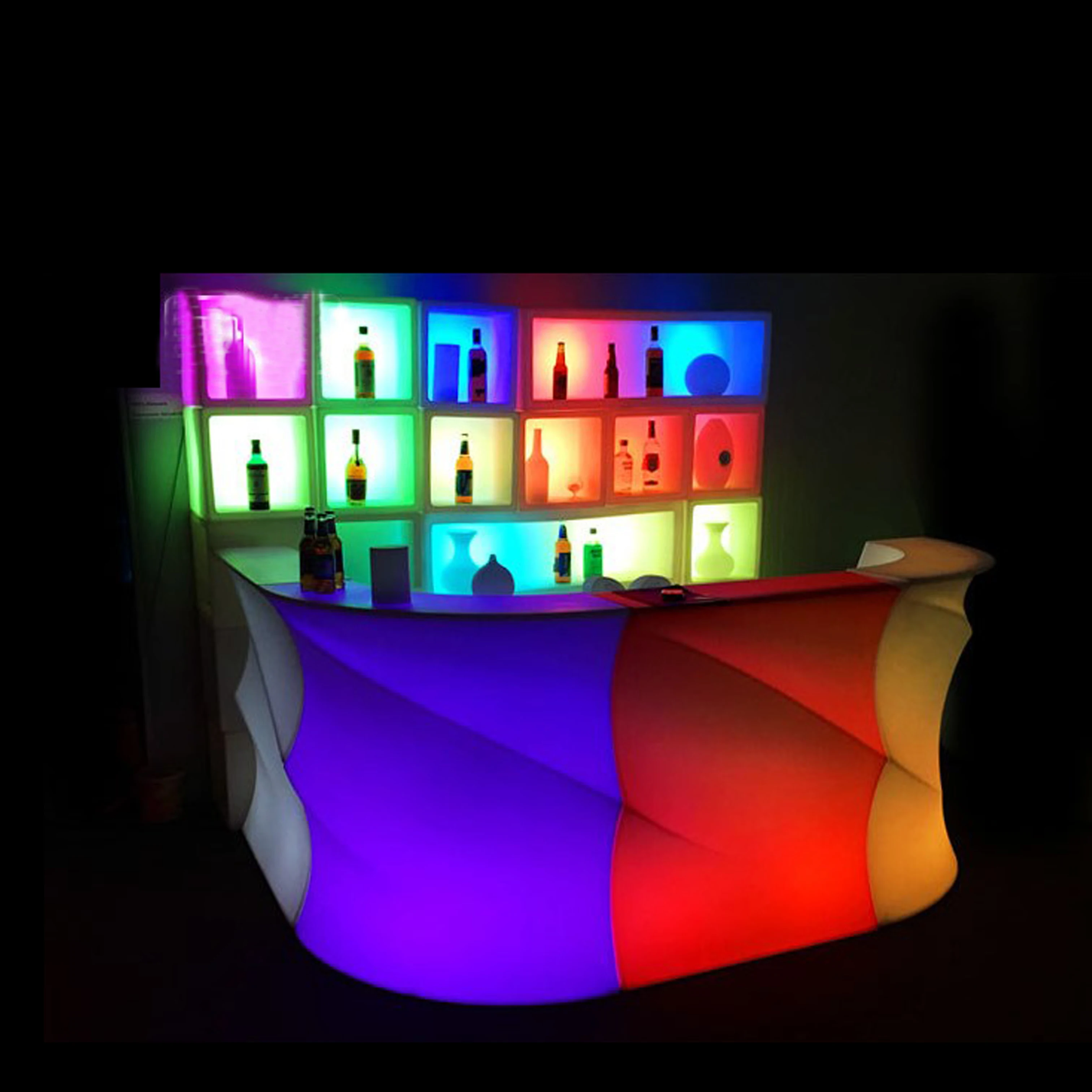 Remote Control 16 Colors Asia Outdoor Furniture LED Bar Counter LED DJ Table