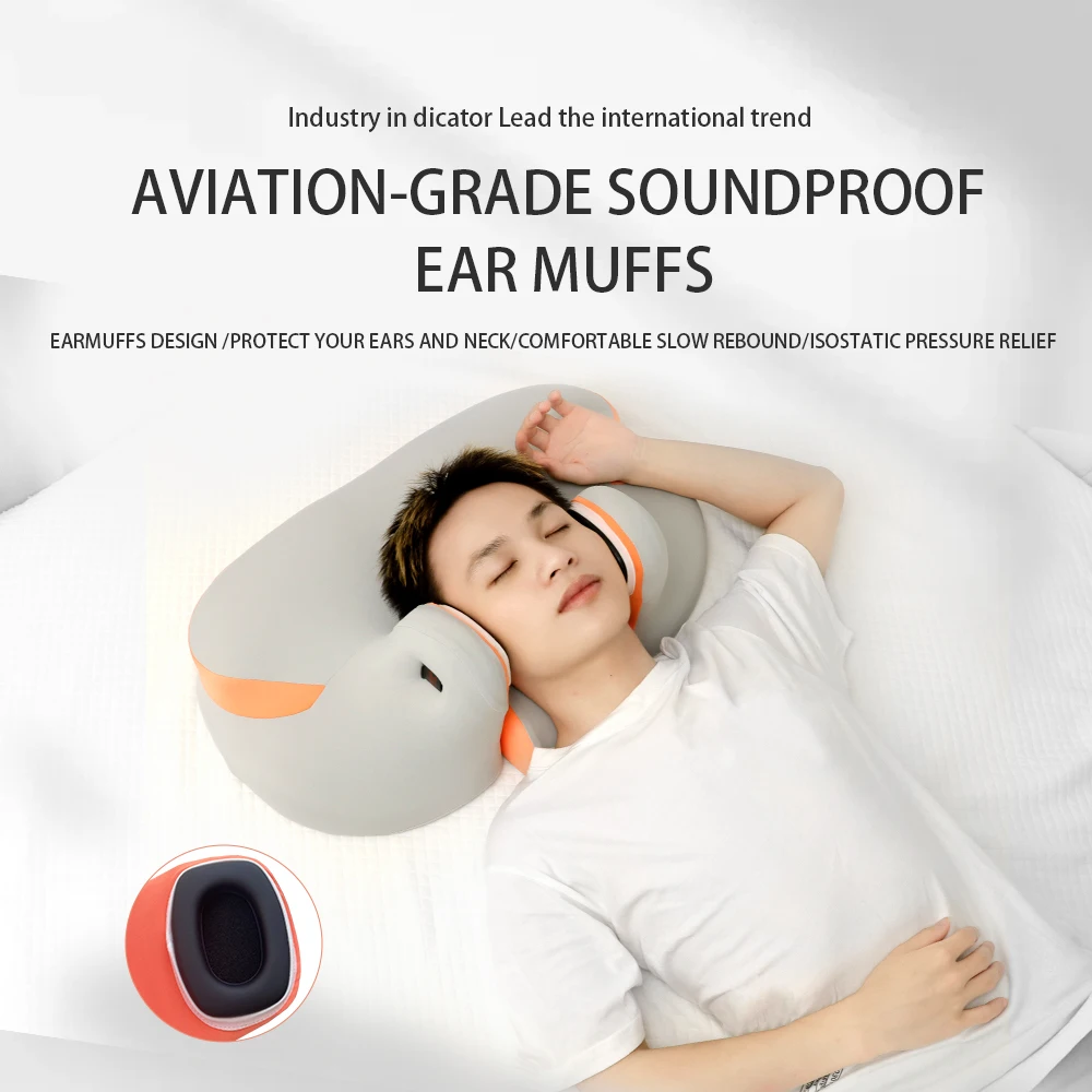 Sleeper Pillow Noise Canceling Massage Pillow Nylon Support Memory Foam Pillow